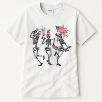 Funny 4th Of July Dancing Skeleton American Flag Tall T-Shirt