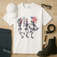 Funny 4th Of July Dancing Skeleton American Flag Tall T-Shirt