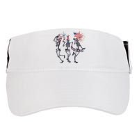 Funny 4th Of July Dancing Skeleton American Flag Adult Drive Performance Visor