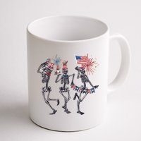 Funny 4th Of July Dancing Skeleton American Flag Mug