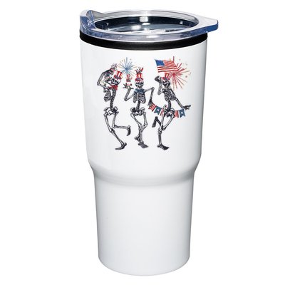 Funny 4th Of July Dancing Skeleton American Flag Tumbler