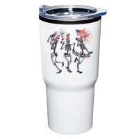 Funny 4th Of July Dancing Skeleton American Flag Tumbler