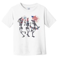 Funny 4th Of July Dancing Skeleton American Flag Toddler T-Shirt