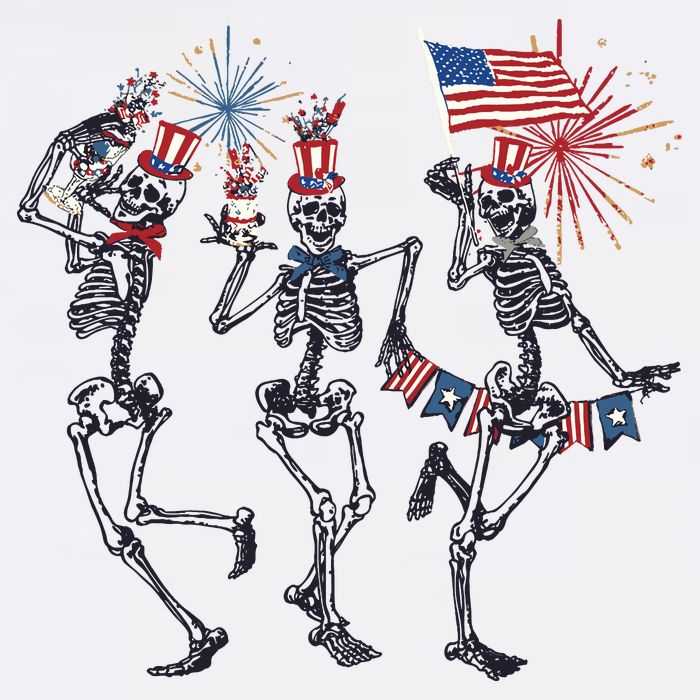 Funny 4th Of July Dancing Skeleton American Flag Wool Snapback Cap