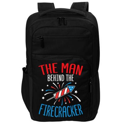 Funny 4th Of July Baby Shower The Man Behind The Firecracker Impact Tech Backpack