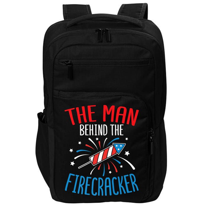 Funny 4th Of July Baby Shower The Man Behind The Firecracker Impact Tech Backpack