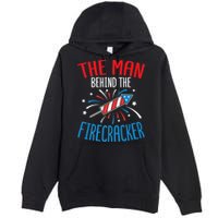 Funny 4th Of July Baby Shower The Man Behind The Firecracker Premium Pullover Hoodie