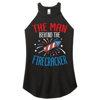 Funny 4th Of July Baby Shower The Man Behind The Firecracker Women's Perfect Tri Rocker Tank