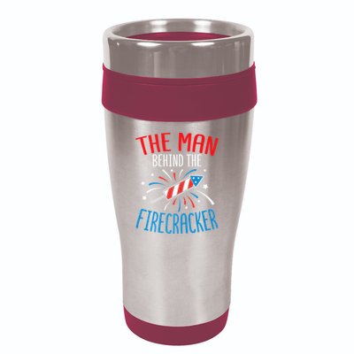 Funny 4th Of July Baby Shower The Man Behind The Firecracker 16oz Travel Tumbler