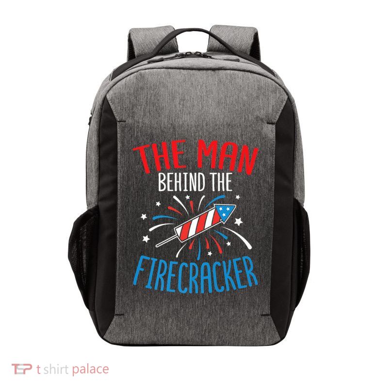 Funny 4th Of July Baby Shower The Man Behind The Firecracker Vector Backpack