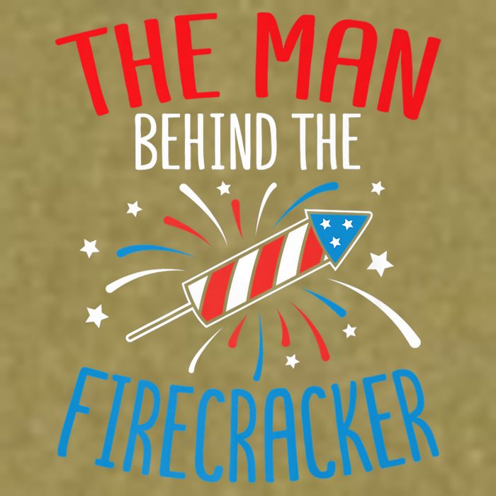 Funny 4th Of July Baby Shower The Man Behind The Firecracker Garment-Dyed Women's Muscle Tee