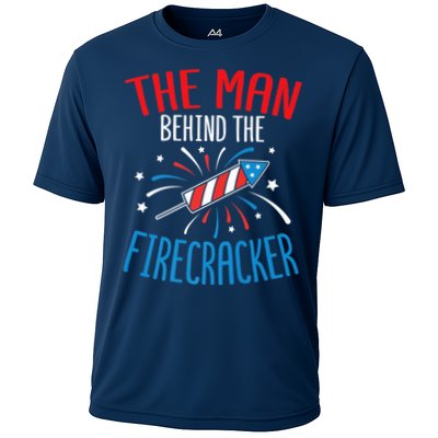 Funny 4th Of July Baby Shower The Man Behind The Firecracker Performance Shirt