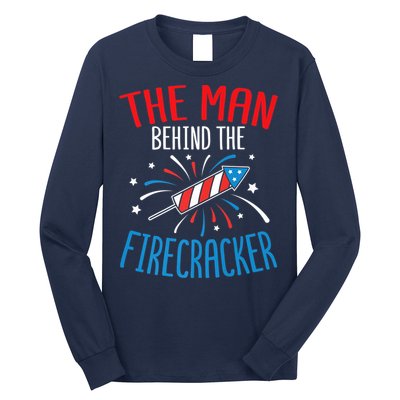 Funny 4th Of July Baby Shower The Man Behind The Firecracker Long Sleeve Shirt