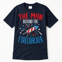 Funny 4th Of July Baby Shower The Man Behind The Firecracker Tall T-Shirt