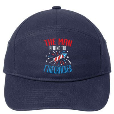 Funny 4th Of July Baby Shower The Man Behind The Firecracker 7-Panel Snapback Hat
