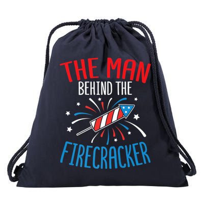 Funny 4th Of July Baby Shower The Man Behind The Firecracker Drawstring Bag