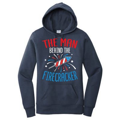 Funny 4th Of July Baby Shower The Man Behind The Firecracker Women's Pullover Hoodie