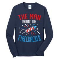 Funny 4th Of July Baby Shower The Man Behind The Firecracker Tall Long Sleeve T-Shirt