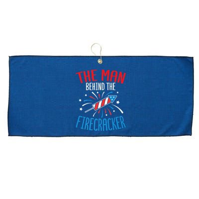 Funny 4th Of July Baby Shower The Man Behind The Firecracker Large Microfiber Waffle Golf Towel