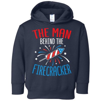 Funny 4th Of July Baby Shower The Man Behind The Firecracker Toddler Hoodie