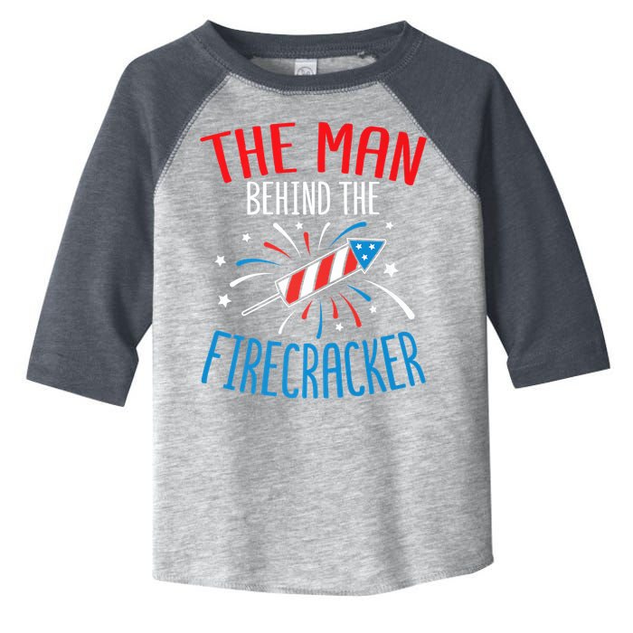 Funny 4th Of July Baby Shower The Man Behind The Firecracker Toddler Fine Jersey T-Shirt