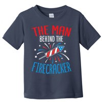 Funny 4th Of July Baby Shower The Man Behind The Firecracker Toddler T-Shirt