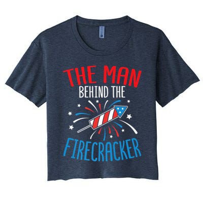 Funny 4th Of July Baby Shower The Man Behind The Firecracker Crop Top