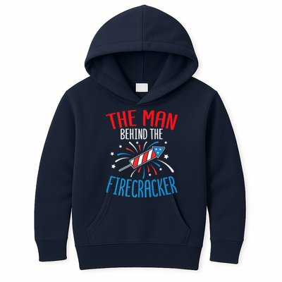 Funny 4th Of July Baby Shower The Man Behind The Firecracker Kids Hoodie
