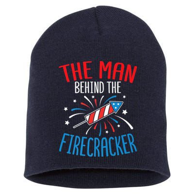 Funny 4th Of July Baby Shower The Man Behind The Firecracker Short Acrylic Beanie