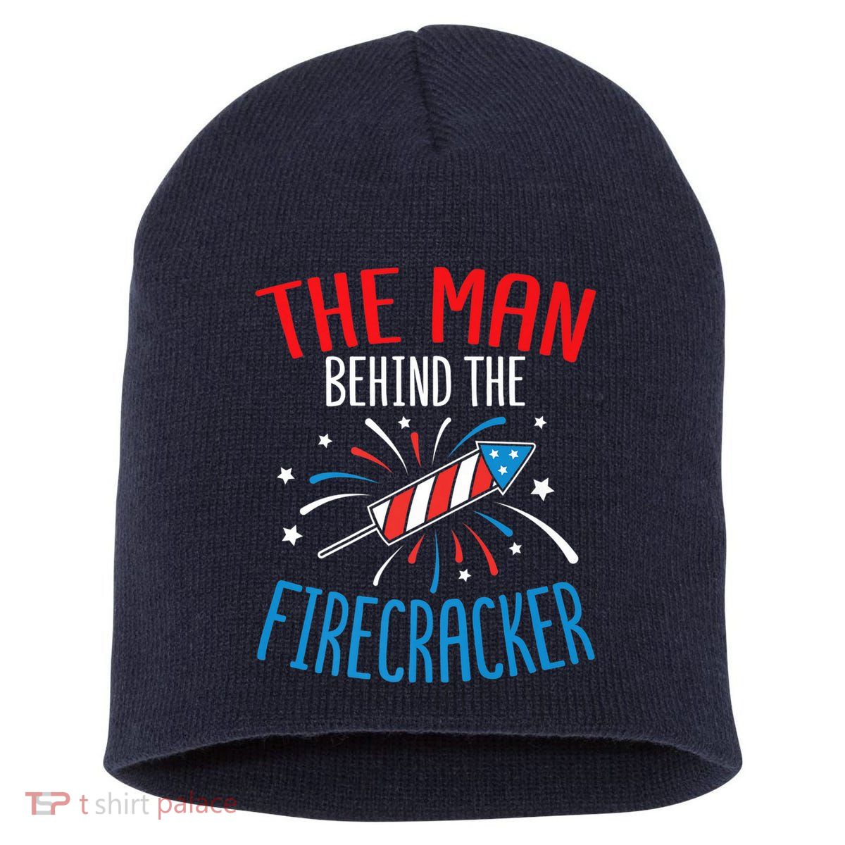 Funny 4th Of July Baby Shower The Man Behind The Firecracker Short Acrylic Beanie