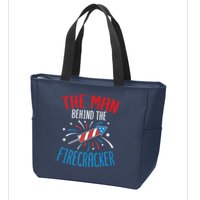 Funny 4th Of July Baby Shower The Man Behind The Firecracker Zip Tote Bag