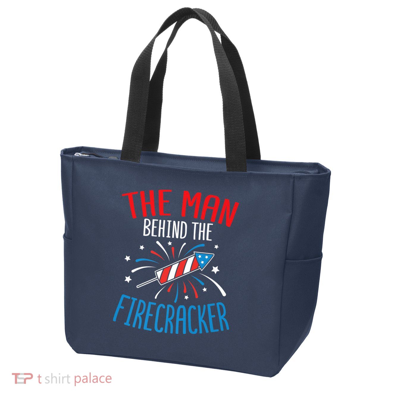 Funny 4th Of July Baby Shower The Man Behind The Firecracker Zip Tote Bag