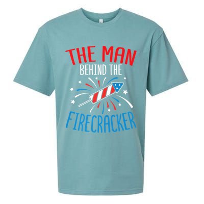 Funny 4th Of July Baby Shower The Man Behind The Firecracker Sueded Cloud Jersey T-Shirt