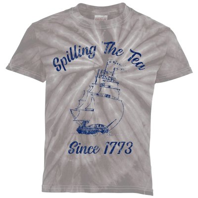 Fun 4th Of July Spilling The Tea Since 1773 History Teacher Kids Tie-Dye T-Shirt