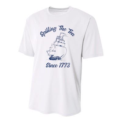 Fun 4th Of July Spilling The Tea Since 1773 History Teacher Youth Performance Sprint T-Shirt