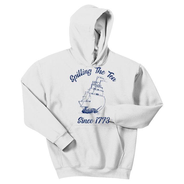 Fun 4th Of July Spilling The Tea Since 1773 History Teacher Kids Hoodie