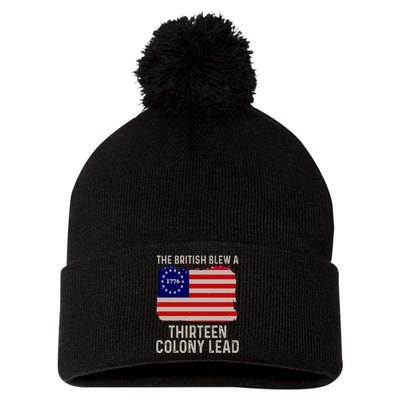 Funny 4th Of July The British Blew A Thirteen Colony Lead Pom Pom 12in Knit Beanie