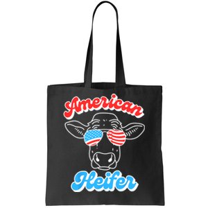 Funny 4th Of July Cow American Heifer Red White And Blue Tote Bag