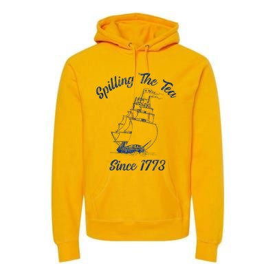 Fun 4th Of July Spilling The Tea Since 1773 History Teacher Premium Hoodie