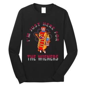 Funny 4th Of July Im Just Here For The Wieners Hot Dogs Long Sleeve Shirt