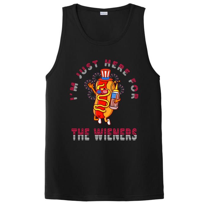 Funny 4th Of July Im Just Here For The Wieners Hot Dogs PosiCharge Competitor Tank