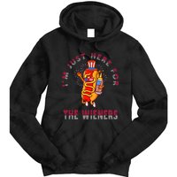 Funny 4th Of July Im Just Here For The Wieners Hot Dogs Tie Dye Hoodie