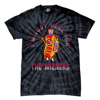 Funny 4th Of July Im Just Here For The Wieners Hot Dogs Tie-Dye T-Shirt