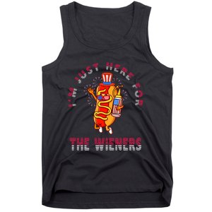 Funny 4th Of July Im Just Here For The Wieners Hot Dogs Tank Top