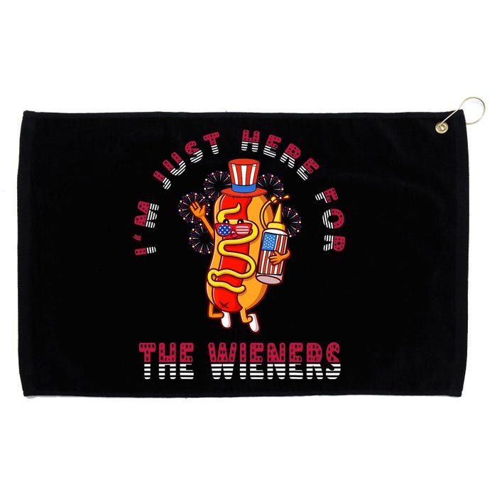 Funny 4th Of July Im Just Here For The Wieners Hot Dogs Grommeted Golf Towel