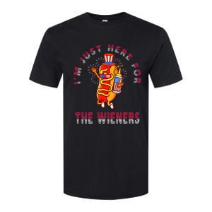 Funny 4th Of July Im Just Here For The Wieners Hot Dogs Softstyle CVC T-Shirt