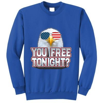Fourth 4th Of July Bald Eagle You Free Tonight Funny Gift Sweatshirt