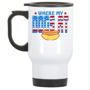 Funny 4th Of July Humor Hot Dog Lover Stainless Steel Travel Mug