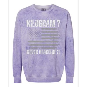 Funny 4th Of July Patriotic Usa What Is A Kilogram Colorblast Crewneck Sweatshirt