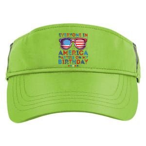 Funny 4th Of July Birthday Celebration Adult Drive Performance Visor